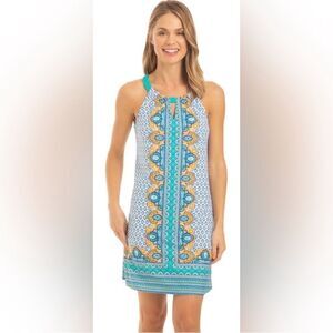 Cabana life jewel scarf 3/4 sleeve activewear shift dress UPF 50+